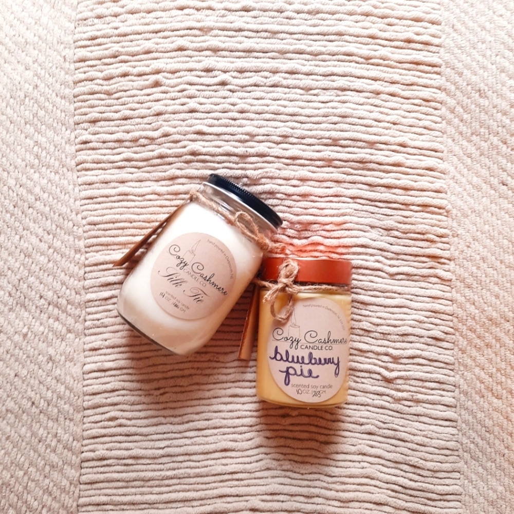 Silk Pie Scented Soy Candle Set | Silk Tie + Blueberry Pie